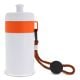 Sportflasche mit Halteschlaufe 500ml weiss / orange