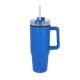 Miami Becher mit Henkel und Strohhalm 800ml blau