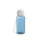Trinkflasche 'School', 400 ml, inkl. Strap transluzent-blau/weiß