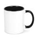 Oslo Sublimationsbecher  farbig innen undamp, Griff 300ml weiss / schwarz