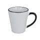 Melbourne Sublimationsbecher farbiger Rand undamp, Henkel 300ml weiss / schwarz