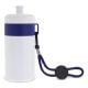 Sportflasche mit Halteschlaufe 500ml weiss / dunkelblau