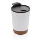 GRS rPP Edelstahl-Kaffeebecher mit Kork weiß