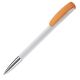 Kugelschreiber Deniro mit Metallspitze Hardcolour weiss / orange