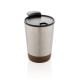 GRS rPP Edelstahl-Kaffeebecher mit Kork silber