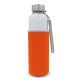 Trinkflasche aus Glas mit Neoprenhülle 500ml transparent orange