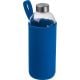 Trinkflasche aus Glas mit Neoprenüberzug, 1.000ml blau
