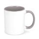 Oslo Sublimationsbecher  farbig innen undamp, Griff 300ml weiss / grau