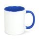 Oslo Sublimationsbecher  farbig innen undamp, Griff 300ml weiss / blau