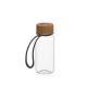 Trinkflasche 'Natural', 400 ml, inkl. Strap transparent/schwarz