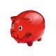 Transparentes Sparschwein rot