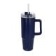 Miami Becher mit Henkel und Strohhalm 800ml dunkelblau