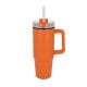 Miami Becher mit Henkel und Strohhalm 800ml orange