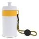 Sportflasche mit Halteschlaufe 500ml weiss / gelb