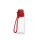 Trinkflasche 'School', 400 ml, inkl. Strap transparent/rot