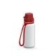 Trinkflasche 'School', 400 ml, inkl. Strap weiß/rot