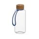 Trinkflasche 'Natural', 1,0 l, inkl. Strap transparent/blau
