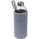 Trinkflasche aus Glas mit Neoprenüberzug, 1.000ml grau