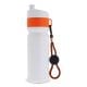 Sportflasche mit Rand und Kordel 750ml weiss / orange