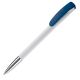 Kugelschreiber Deniro mit Metallspitze Hardcolour weiss / dunkelblau