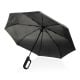 Yara 21“ AWARE™ rPET Regenschirm mit Karabiner schwarz