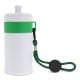 Sportflasche mit Halteschlaufe 500ml weiss / grün