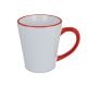 Melbourne Sublimationsbecher farbiger Rand undamp, Henkel 300ml weiss / rot