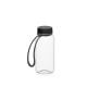 Trinkflasche 'Refresh', 400 ml, inkl. Strap transparent/schwarz