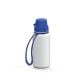 Trinkflasche 'School', 400 ml, inkl. Strap weiß/blau