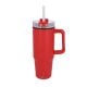 Miami Becher mit Henkel und Strohhalm 800ml rot