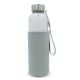 Trinkflasche aus Glas mit Neoprenhülle 500ml transparent grau