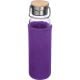 Glasflasche mit Neoprenüberzug, 600ml violett