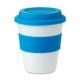 PP Becher mit Silikon-Deckel blau