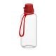 Trinkflasche 'School', 1,0 l, inkl. Strap transparent/rot