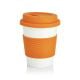ECO PLA Kaffeebecher orange/ weiß