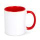 Oslo Sublimationsbecher  farbig innen undamp, Griff 300ml weiss / rot