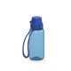Trinkflasche 'School', 400 ml, inkl. Strap transluzent-blau/blau