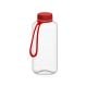 Trinkflasche 'Refresh', 1,0 l, inkl. Strap transparent/rot