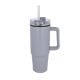 Miami Becher mit Henkel und Strohhalm 800ml grau