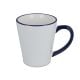 Melbourne Sublimationsbecher farbiger Rand undamp, Henkel 300ml weiss / dunkelblau