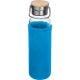 Glasflasche mit Neoprenüberzug, 600ml Hellblau