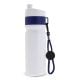 Sportflasche mit Rand und Kordel 750ml weiss / dunkelblau