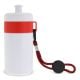 Sportflasche mit Halteschlaufe 500ml weiss / rot