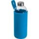 Trinkflasche aus Glas mit Neoprenüberzug, 1.000ml Hellblau