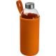 Trinkflasche aus Glas mit Neoprenüberzug, 1.000ml orange