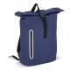 PU-beschichteter R-PET 600D Rolltop-Rucksack 20L dunkelblau