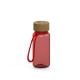 Trinkflasche 'Natural', 400 ml, inkl. Strap transparent-rot/rot