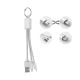 Schlüsselring mit Kabel-Set silber