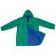 Zweifarbige Wende Regenjacke aus PVC blau / grün