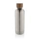 Wood Vakuumflasche aus RCS recyceltem Stainless-Steel silber
